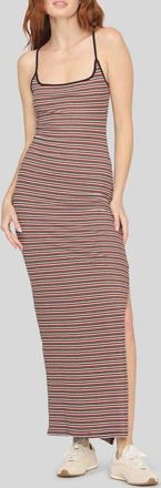 Project Social T Rita Striped Rib Maxi Dress in Rust Combo at Nordstrom, Size X-Small
