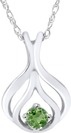 Pompeii3 Solitaire Peridot Pendant 10K White Gold