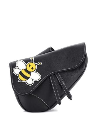 Dior KAWS Saddle Leather with Applique crossbody bag - Nero