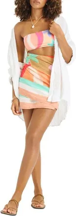 Vitamin A Samara Cover-Up Sarong in In Bloom Color Block at Nordstrom