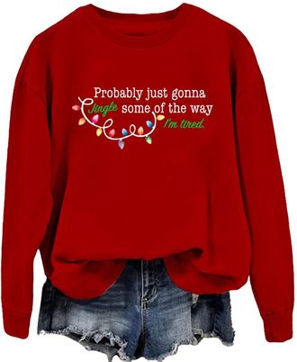Generic Probably Just Gonna Jingle Some of The Way Im Tired Sweatshirt Fun Jingle All The Way Shirt Retro Christmas Shirt Merry Christmas Sweatshirt Ugly Xmas