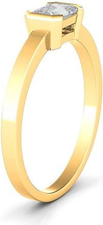 HauteCarat Lab Grown Emerald Diamond Band Ring in Yellow Gold at Nordstrom, Size 7