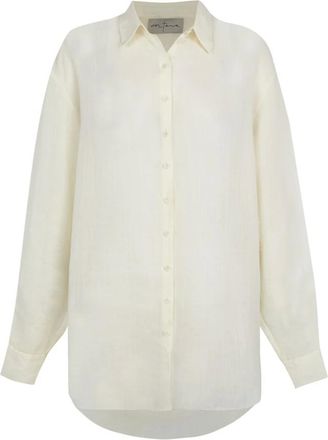 Cortana Dames, Blouses & Shirts, Beige, Maat: M Zijde