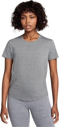 Nike One Classic Dri-FIT Short-Sleeve Top Womens Workout Smoke Grey/Heather : 2XL (US 20-22), Elastane/Polyester
