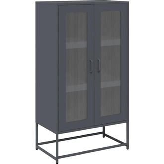 vidaXL Aparador De Acero Gris Antracita 68x39x123 Cm Vidaxl