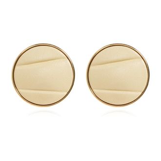 Chlo&eacute; Earrings, female, Beige, Size: ONE SIZE Pleats Round Earrings