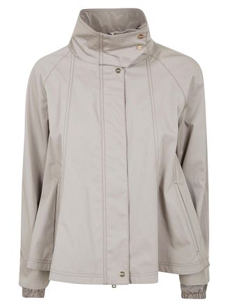 Herno Cotton Gabardine Cape with Water-Repellent Finish and Taffeta Details