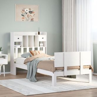 Berkfield Home Bookcase Bed without Mattress White 90x190cm Solid Wood Pine | Size: 90x190 cm