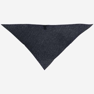 Faliero Sarti Womens Cashmere Scarf With Swarovski Navy Scarfs
