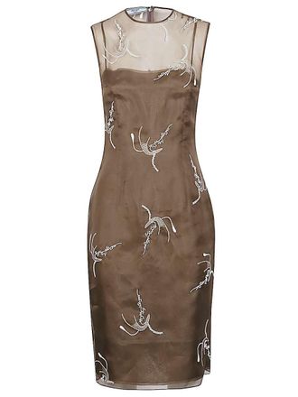 Prada Embroidered Silk Dress