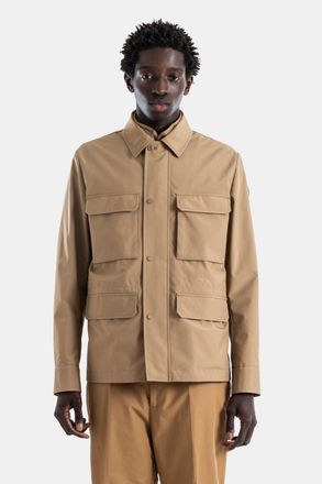 Moncler Mens Exmoor 3-In-1 Nylon Field Jacket With Four Pockets Beige Brown