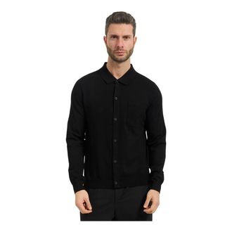 HUGO BOSS San Jordan Cardigan Jacket - Heren - Vesten - Zwart - L - Polyester - Truien & Vesten