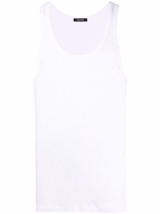 Tom Ford Cotton Blend Ribbed Tank Top Clothing