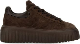 Hogan Dark Brown Logo Sneakers