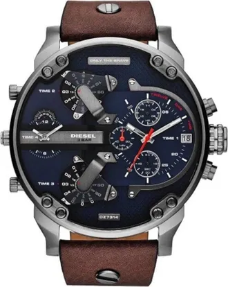 Diesel Accessoires, Heren, Bruin, ONE Size, Leer, Dz 7314 Horloge