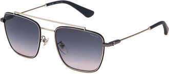 Police SPLN38 OCTANE 10 0579 Mens Sunglasses Silver Size 54