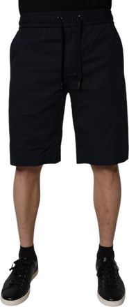 Dolce & Gabbana Black Cotton Sweatshorts Men Bermuda Shorts Elastane