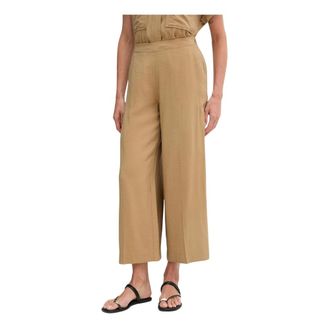 Lola Casademunt Pantalones Anchos con Placa de Logo - Trousers - Mujer - Marr&oacute;n - XL