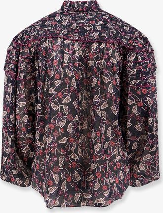 Isabel Marant Womens Shirt Doane Printed Cotton Black