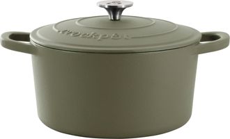 Crock-pot Artisan 5 Quart Enameled Cast Iron Dutch Oven in Matte Green