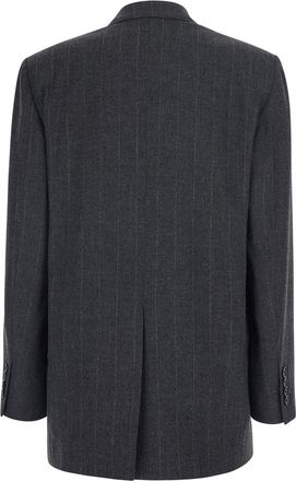 Jucca Womens Double-Breasted Blazer Prince Of Wales Grey Wool Blend Blazers Jacket