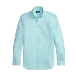 Polo Ralph Lauren Linnen Overhemd - Heren - Casual Overhemden - Groen - 2XL - Linnen - Overhemden