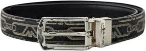 Emporio Armani All-Over Eagle Chain Logo Buckle Belt - Dames - Riemen - Zwart - 95 CM - Leer - Accessoires