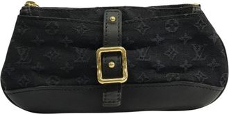 Louis Vuitton Navy Canvas Leather Pouch (Pre-Owned)