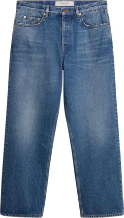 Golden Goose Loose-Fit Medium Blue Washed Denim Trousers