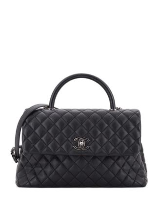 Chanel Coco Top Handle Bag Quilted Caviar Medium satchel - Zwart