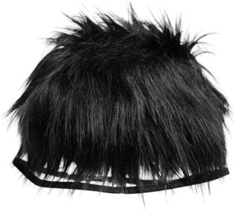 Dolce & Gabbana Womens Black Faux Fur Bucket Hat