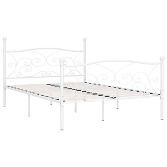 vidaXL Estructura Cama Con Somier Sin Colch&oacute;n Metal Blanco 160x200 Cm Vidaxl