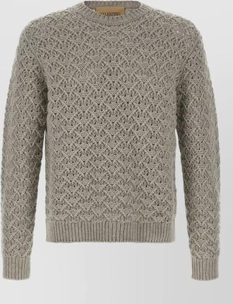 Valentino Garavani cashmere-blend diamond openwork crew-neck sweater