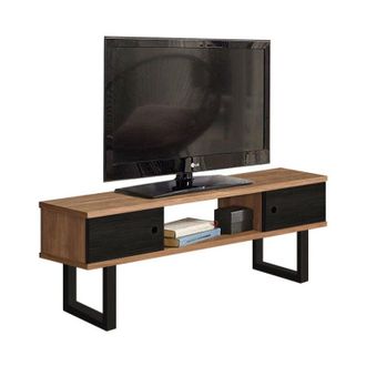 HOGAR 24 Mueble Industrial-vintage Fabricado En Madera Maciza De Pino 100% Natural, Acabado Encerado A Mano Y Negro, Patas Negras