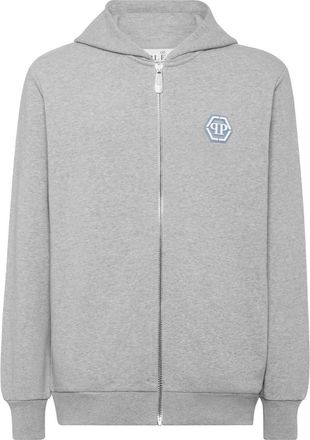 Philipp Plein Hoodie Sweatjacket - Heren - Vesten met rits - Grijs - S - Katoen - Hoodies & sweatvesten