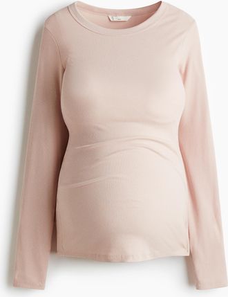 H&M MAMA Geripptes Jerseyshirt - Pink