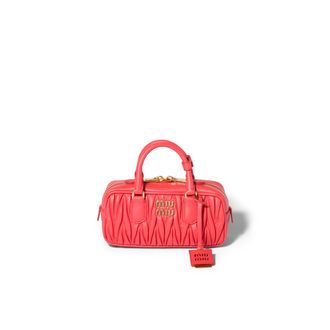 Miu Miu Arcadie Matelass&eacute; Nappa Leather Bag, Woman, Coral