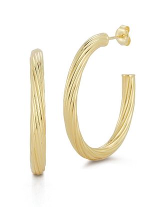 Chloe and Madison Chloe And Madison 14K Over Silver Oval Tube Hoops
