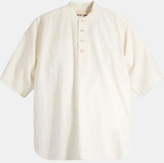 Levi's Mens Button Placket Henley Collar Collared Neck Shirt - White - Size: Regular/34