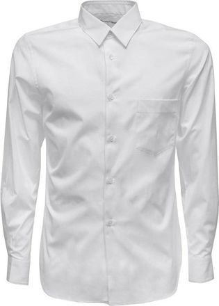 Comme Des Garçons Classic White Poplin Shirt With Button-Down Front