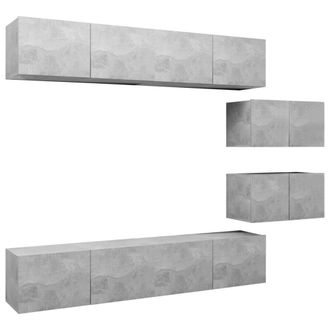Berkfield Home 6 Piece TV Cabinet Set Concrete Grey Engineered Wood