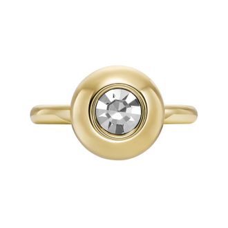 Fossil Womens Bright Baubles Gold-Tone Brass Center Focal Ring