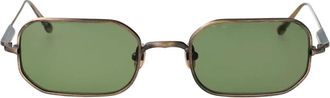Matsuda M3163 Zonnebril - unisex - Zonnebrillen - Geel - 50 MM - Leer - Accessoires