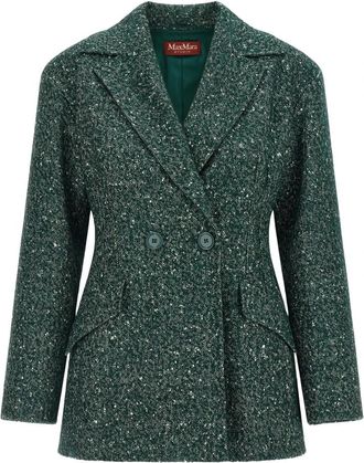 Max Mara Civada Blazer - Dames - Blazers - Groen - XS - Wol - Jassen