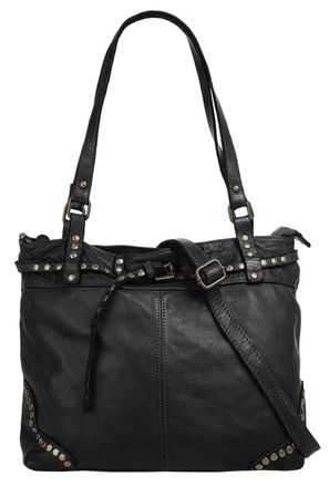 Samantha Look Shopper SAMANTHA LOOK, Damen, Gr. B/H/T: 33cm x 26cm x 12cm onesize, schwarz, Leder, unifarben, Taschen Shopper, echt Leder, Made in Italy
