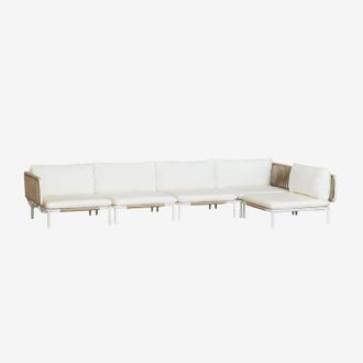 Sklum Sof&aacute; Modular De Jard&iacute;n Rinconera De 5 Piezas En Acero Roubly Sklum