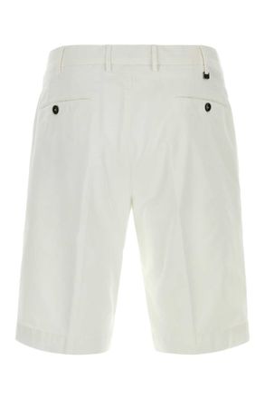 Pantaloni Torino Mens White Stretch Cotton Bermuda Shorts Y010 Exterior: Elastane