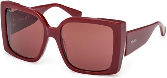 Max Mara MM0131 69S Womens Sunglasses Burgundy Size 56