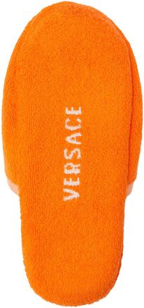 Versace Unisex Slippers Medusa Jacquard Orange Flat Shoes