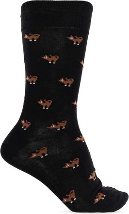 Paul Smith Kattenthematische sokken - Heren - Sokken - Zwart - ONE Size - Katoen - Ondergoed